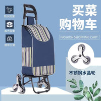 Foldable Shopping Cart with Wheels for Groceries and Hauling, Lightweight Stair Climbing Utility Cart for Seniors