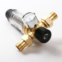 Whole House Copper Pre-Filter with Pressure Gauge, Backwash Stainless Steel Mesh Water Purifier