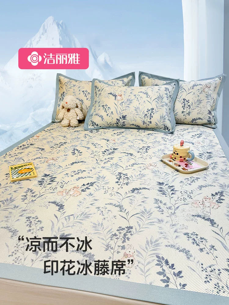 Jie Li Ya Ice Silk Cooling Mat Bed Skirt Style for Summer Dormitory Beds