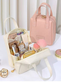 Portable Large Capacity Cosmetic Bag for Women, Travel Toiletry Organizer with Handle