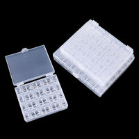 Sewing Machine Bobbin Organizer Box with Bobbins, 36/60 Grids, Clear Plastic Storage Case for Home Electric Sewing