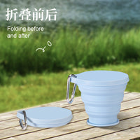 Collapsible Silicone Travel Cup with Hook, Portable for Outdoor Camping