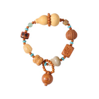 Zen-Inspired Gourd and Multi-Treasure Beaded Bracelet for Men and Women