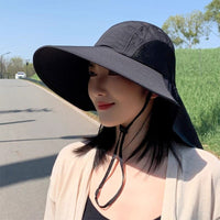 Unisex Summer Outdoor Sun Protection Hat with Neck Flap for Cycling and Farming