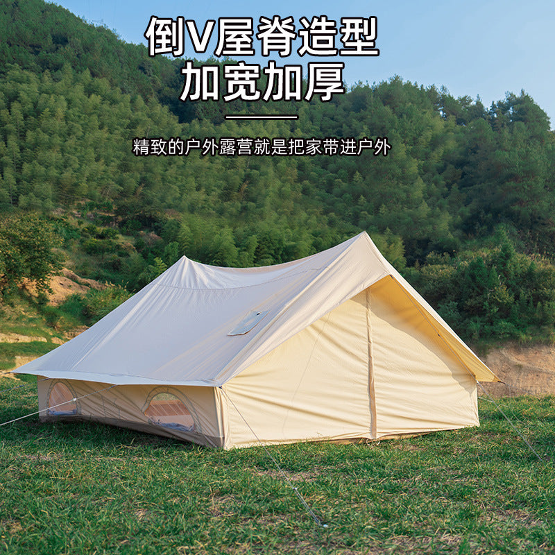 Feitu Outdoor Luxury Cotton Canvas Bell Tent for Camping - Breathable, Waterproof, Sun-Protected, Lightweight, Large Space