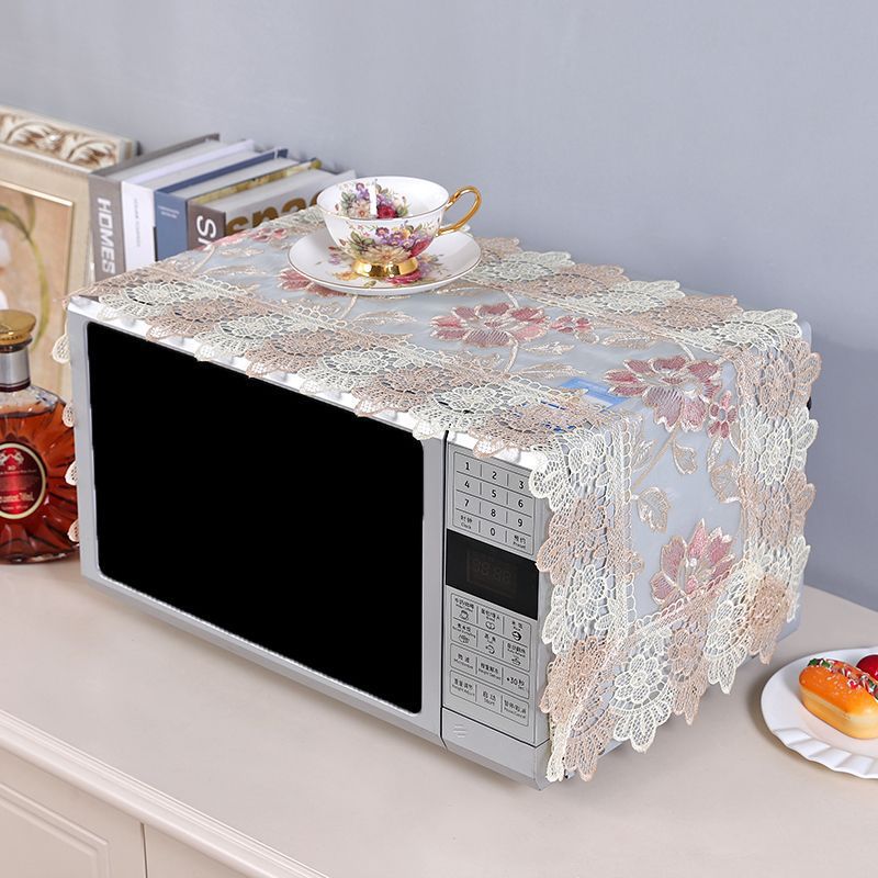 Lace Breathable Microwave Oven Dust Cover for Kitchen Appliances