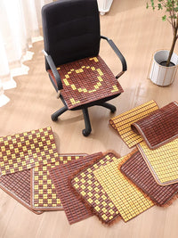 Summer Mahjong Mat Bamboo Cushion for Office Chair, Sofa, Car Seat - Breathable Cooling Pad for Students