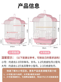 New Parrot Bird Cage for Cockatiel Peony Tiger Skin Pearl Birds, Large Household Ecological Villa