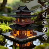 Miniature Ancient Chinese Architecture Model for Micro Landscape Decor