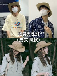 Unisex Outdoor Sun Protection Cowboy Hat with Breathable Mesh