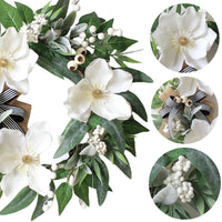 Artificial Magnolia Berry Eucalyptus Wreath for Front Door Wedding Decor