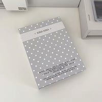 Minimalist Gray White Polka Dot A5 4-Pocket Photo Card Album for K-Pop Photocards & Instax