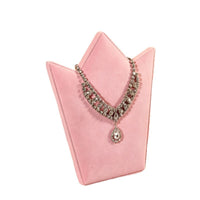 Zhiyu Pink Crown Necklace Jewelry Display Stand Mannequin Bust Holder for Showcase Dresser