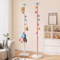 Kids' Floor Standing Coat Rack with Hat and Bag Hooks for Bedroom and Living Room