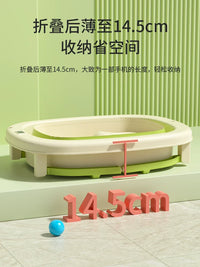 Foldable Baby Bathtub with Temperature Sensor and Sunflower Shower Head, Large Capacity Infant Swimming Tub for 0-4 Years Old