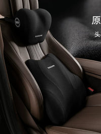 Car Memory Foam Neck Pillow and Lumbar Support Cushion Set