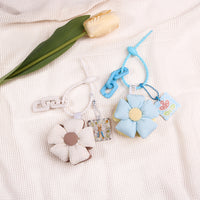Handmade Fabric Sunflower Keychain Bag Charm