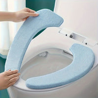 Thickened Toilet Seat Cover Pads, Plush Cashmere Winter Warm All-Season Universal Paste Type