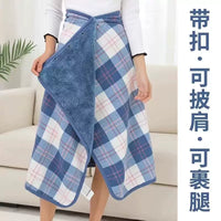 Wearable Fleece Blanket with Buckle for Office and Home