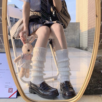 Lolita Knit Leg Warmers for Girls - JK Style Calf Socks for Autumn/Winter