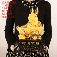 Large Chinese Zodiac Animal Figurine, Resin Gold Sand Craft for Home Decor and Gifts