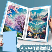 A3 Art Portfolio Folder with Sleeves for Artwork, Posters, and Documents