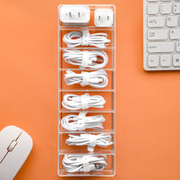 Clear Thickened Data Cable and Earphone Organizer Box with Dividers