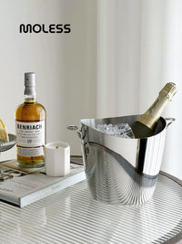 MOLESS Stainless Steel Ice Bucket for Wine, Champagne, Beer, and Ice Cubes