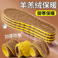 Winter Lambswool Warm Insoles for Shoes, Soft and Elastic, Thickened Plush, for Casual and Sports Footwear