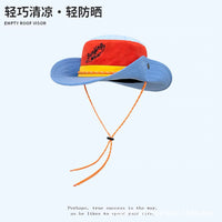 Women's Color Block Bucket Hat with Smile Face Patch for Outdoor Hiking and Travel