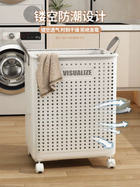 Foldable Laundry Hamper with Wheels, Large Capacity Clothes Basket for Bathroom and Home