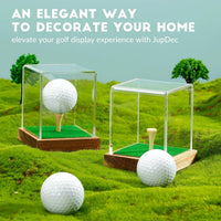 Acrylic Golf Ball Display Case with Wooden Base, Dustproof Storage Box