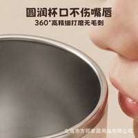 304 Stainless Steel Mouthwash Cup for Kids & Adults - Anti-Mold & Antibacterial Toothbrush Holder