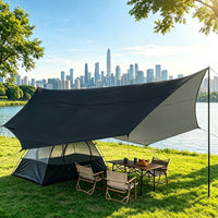 Octagonal Silver-Coated Outdoor Camping Tarp Sunshade Rainproof Shelter for Family Gatherings