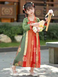 Girls' Hanfu Dress Chinese Style Tang Suit for Performance and Dance