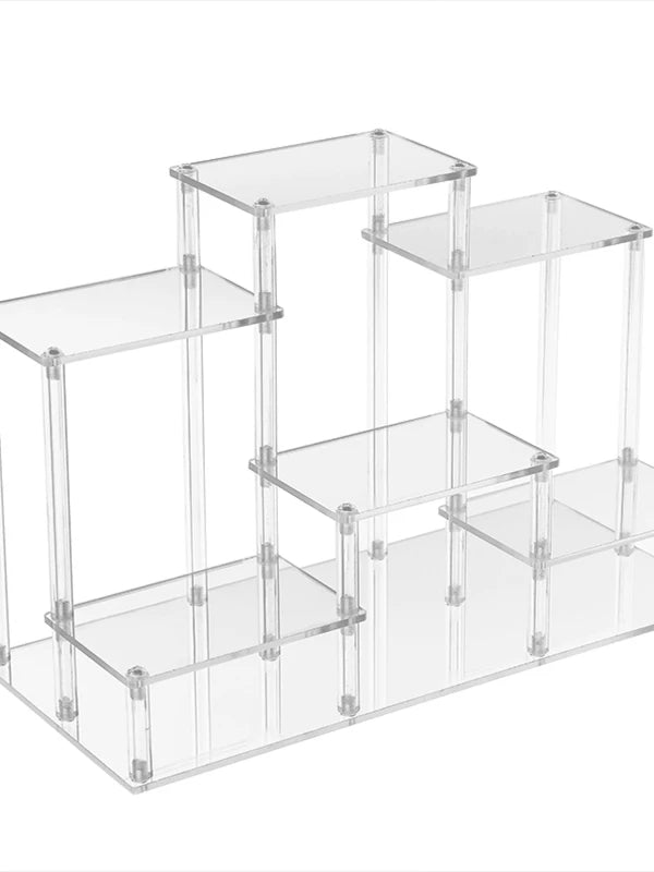 Acrylic Multi-layer Transparent Tiered Display Stand for Figurines, Models, Toys, Teapots, Perfumes, and Collectibles