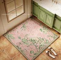 American Floral Square Diatomaceous Earth Bath Mat - Non-Slip, Absorbent & Easy to Clean