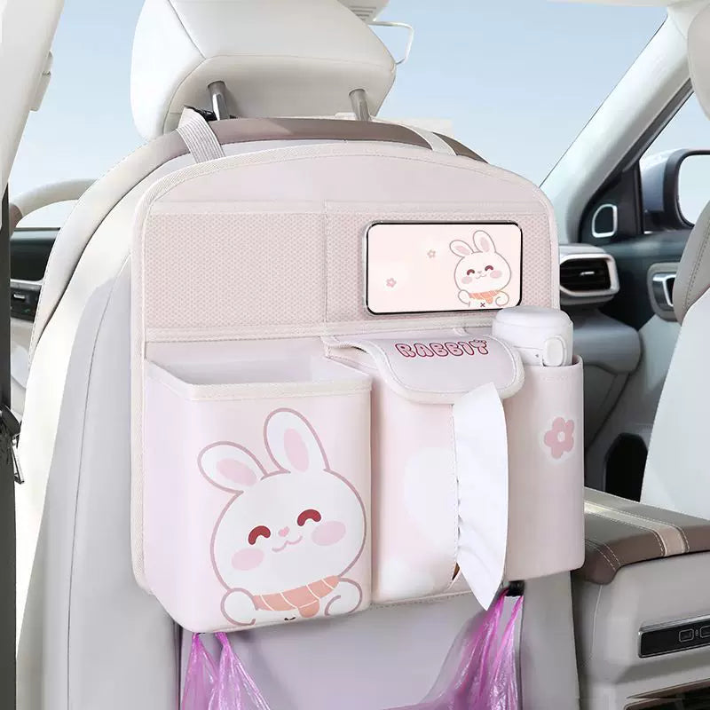 Car Backseat Organizer with Tissue Holder for Kids, Multi-functional Storage Bag for Vehicle Seat Back