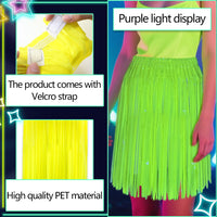 50cm Fluorescent Tinsel Skirt for Dance Performance & Halloween Neon Party Decor