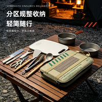 Outdoor Camping Cookware Set Portable Kitchen Knife Cutting Board Picnic Utensil Storage Bag