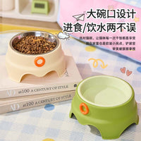 Stainless Steel Tilted Pet Bowl for Cats and Small Dogs, Elevated Anti-Vomit Anti-Choke Food Feeder, Non-Slip Anti-Tip Design