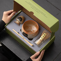 Japanese Ceramic Matcha Tea Set with Bowl, Whisk, and Whisk Holder
