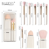 8-in-1 Mini Retractable Makeup Brush Set with Case