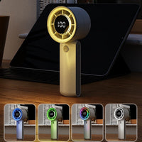 Digital Display Turbo Handheld Mini Fan with Long Endurance and Ambient Light