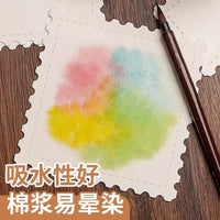 Irregular Watercolor Paper Tickets & Bookmarks, Blank with Serrated Edges, 300g Thick Cotton Pulp for Art Painting