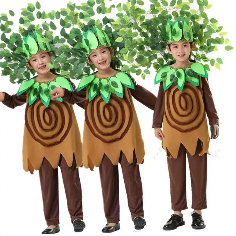 Kids' Tree & Plant Costume Set for Stage Performances