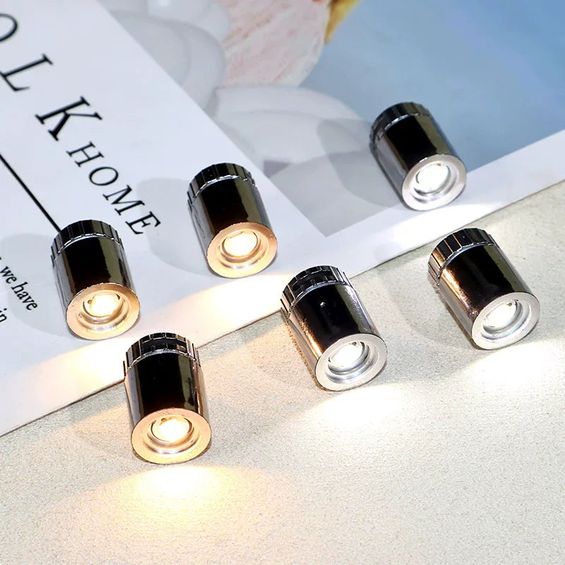 Miniature LED Spotlight for Dollhouse & DIY Models - Warm, White, Yellow, Red Light Options