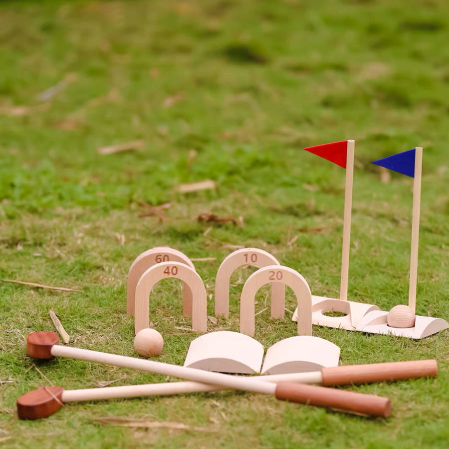 Mini Wooden Golf Set for Kids Outdoor Sports Parent-Child Interactive Game Team Building Toy