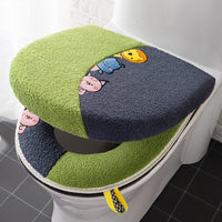 Toilet Seat Cover Set, Thick Plush Zippered, Enlarged, 2-Piece, for Home Use