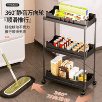 Multi-layer Pull-out Under Sink Organizer for Kitchen Cabinets, Deep Cabinet Storage Rack with Wheels and Hooks